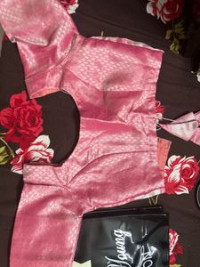 Pink silk Saree