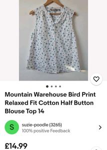 Women&#39;s Cotton Half Button Blouse Top