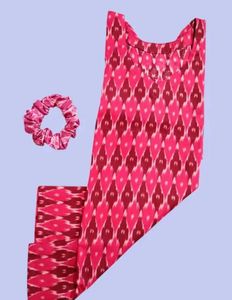 Pink Printed short Kurti ( small ) with scrunchies