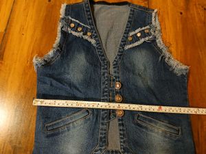 Denim Vest with Fringe &amp; Studs