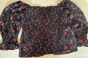Floral Print Tie-Front Top