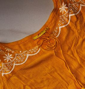 Mustard Yellow Short Kurti Top