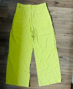 Zara Lime Neon Cotton Linen Trouser