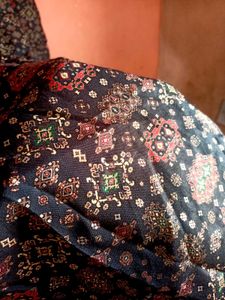 Printer Ethnic Men Black Kurta