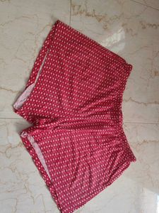 Red Patterned Shorts