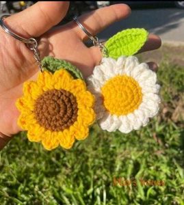 Crochet Sunflower Keychain