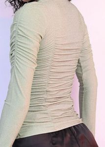 Green Ruched Long Sleeve Top