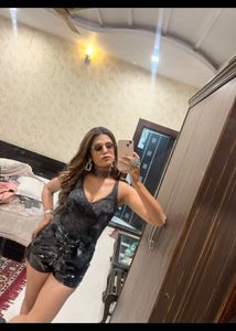 Combo Top And Shorts Black Colour