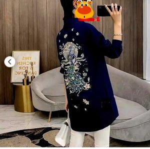 Floral Embroidered Navy Tunic