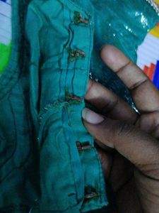 Green Embroidery Half Saree