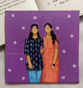 Hand-Painted Faceless Minimalist Portrait Canvas