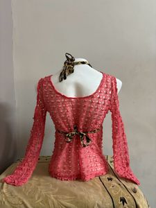 🐆🩷 y2k crochet leopard print mix top 🩷🐆