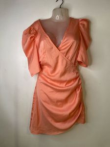 Sexy Satin Peach Dress
