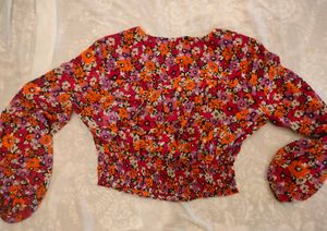 Floral Puff Sleeve Top