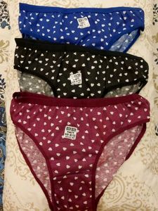 Heart Print Panties - Combo Set of 3