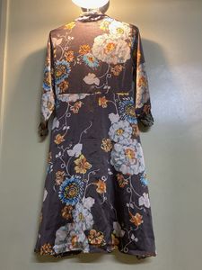 Floral Silk Wrap Dress