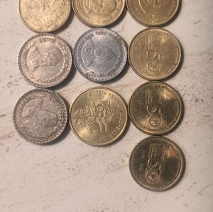 5 Rupee Indian Coins Collectables 14 Pieces