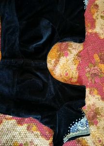 MAGGAM WORK  Black Velvet Blouse