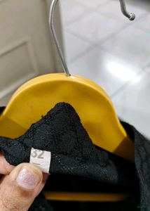 Black Patterned Kurta