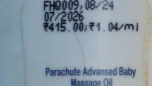 Parachute Advansed Baby Oil 60% Left