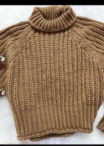 H&amp;M Brown High Neck Heavy Knit Sweater