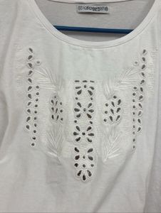 White Embroidered Top