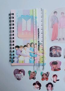 BTS Mini Pastel Diary And Stickers Combo