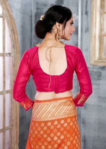 Elegant Orange &amp; Pink Saree