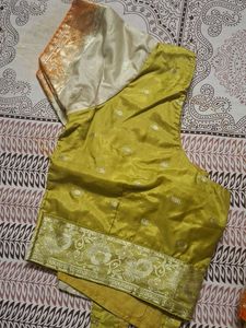 Elegant Embroidered katan silk Saree with blouse