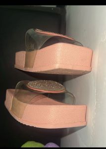 Rhinestone Embellished Flatform Heels