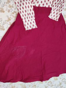 Polka Dot &amp; Maroon Dress