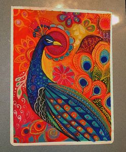 Beautiful Peacock Folk Art Painting