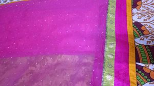 Elegant Pink &amp; Yellow Saree