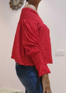 Forever 21 Red Off Shoulders Top