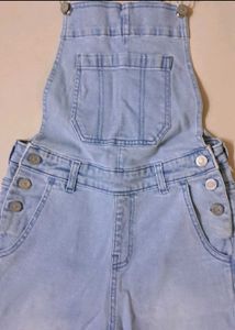 Max Light Wash Denim Dungarees For Girls