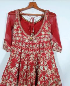 Gown With Dupatta Heavy Embroidered Ethnic Beauti