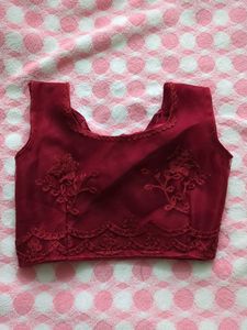 Maroon Embroidered Lehenga Set For Girl
