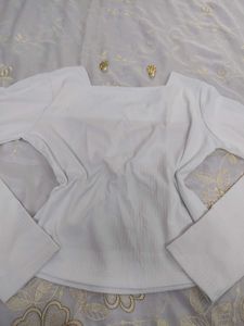 Cute White V Neck Top
