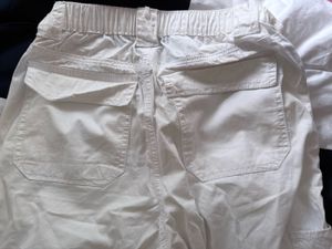 White Cargo Capri Pants