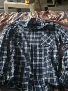 Blue Plaid Button-Down Shirt