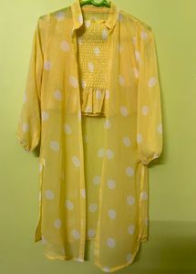 Lemon Yellow Three Piece Co-ord Set