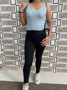 Cute Blue Sleeveless Top