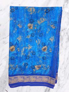 Elegant Blue Floral Saree