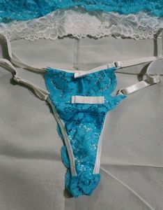 Floral Lace Thong Lingerie Bra Painty Set