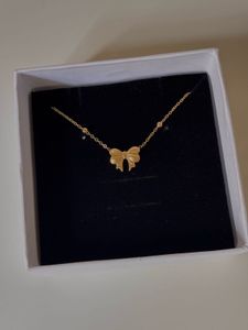 Bow Beaded Chain Necklace Anti-tarnish