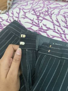 Pinstripe Flare Leg Trousers