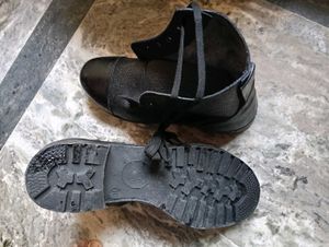 Black Leather Ankle Boots