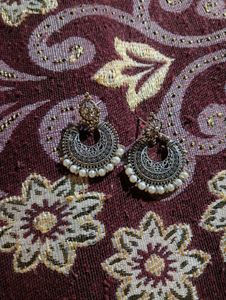 Silver Oxidized Tone  Earrings
