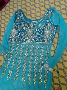 Teal Embellished Salwar Kameez