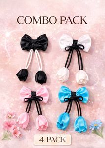 Cute Bow Hair Ties - 4 Pack!